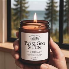 Twixt Sea and Pine Handmade Soy Wax Essential Oil Candle 